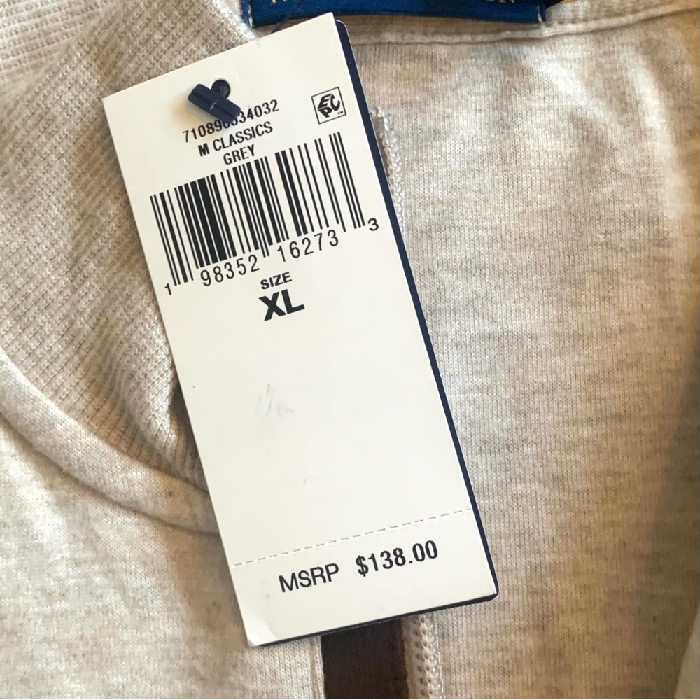 Polo Ralph Lauren Luxury Jersey Quarter-Zip Pullover XL Beige Heather Grey NWT - Picture 6 of 9